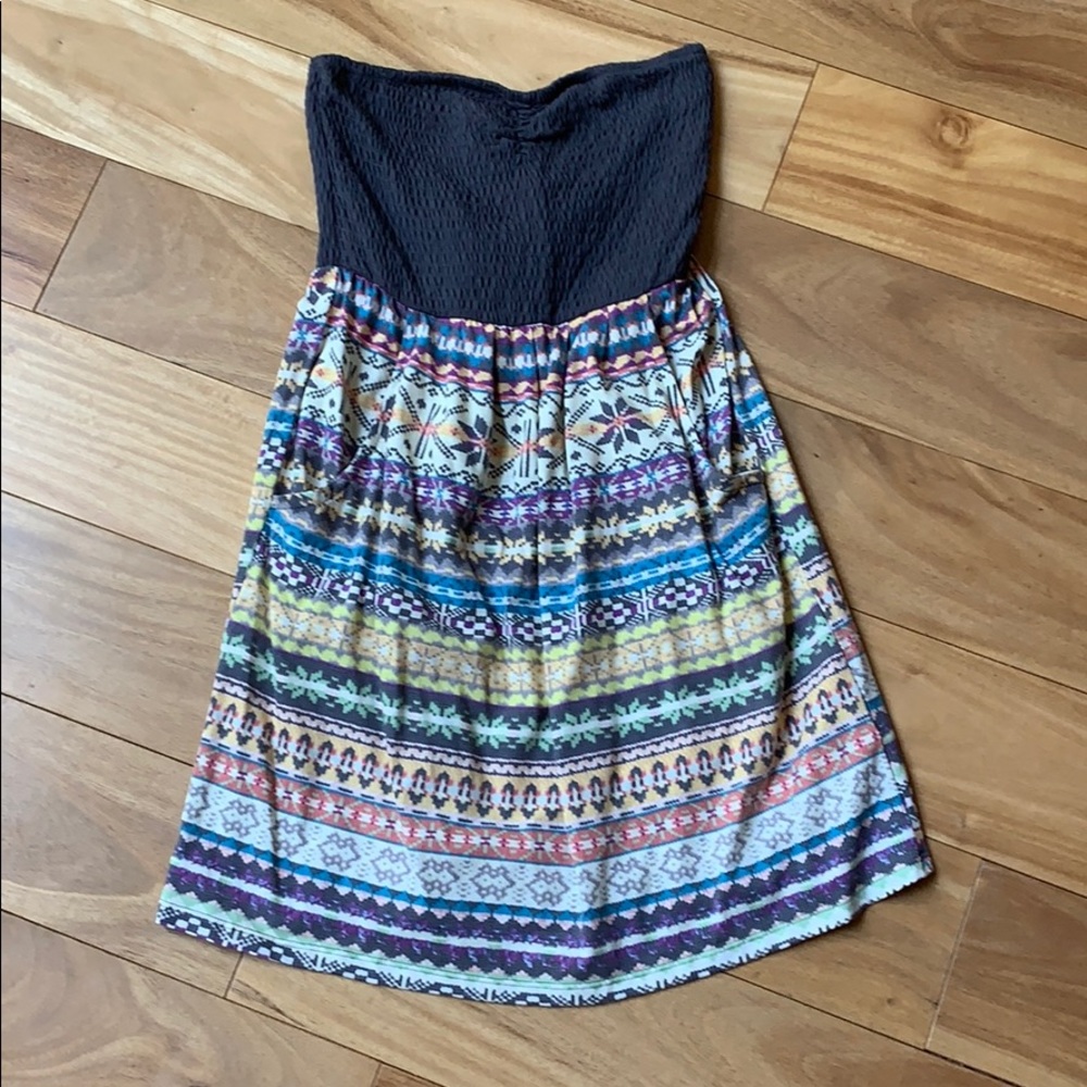 Strapless cotton beach dress